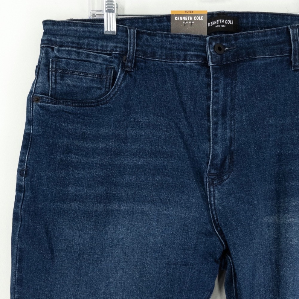 Kenneth Cole New York Straight Fit Stretch Denim Jeans Mens 42x34 NWT Dark Wash